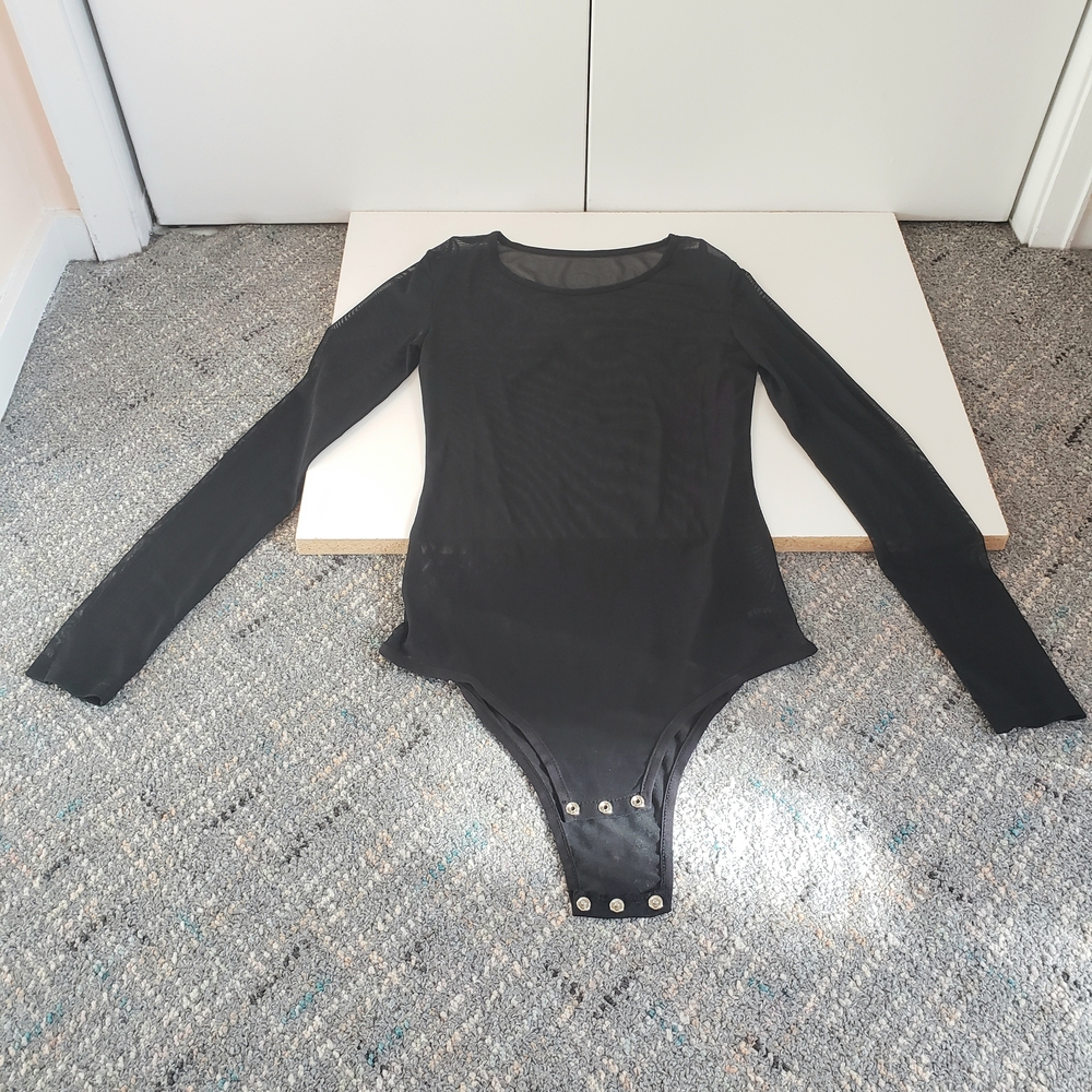 Maya Black Long Sleeve Shapewear Bodysuit